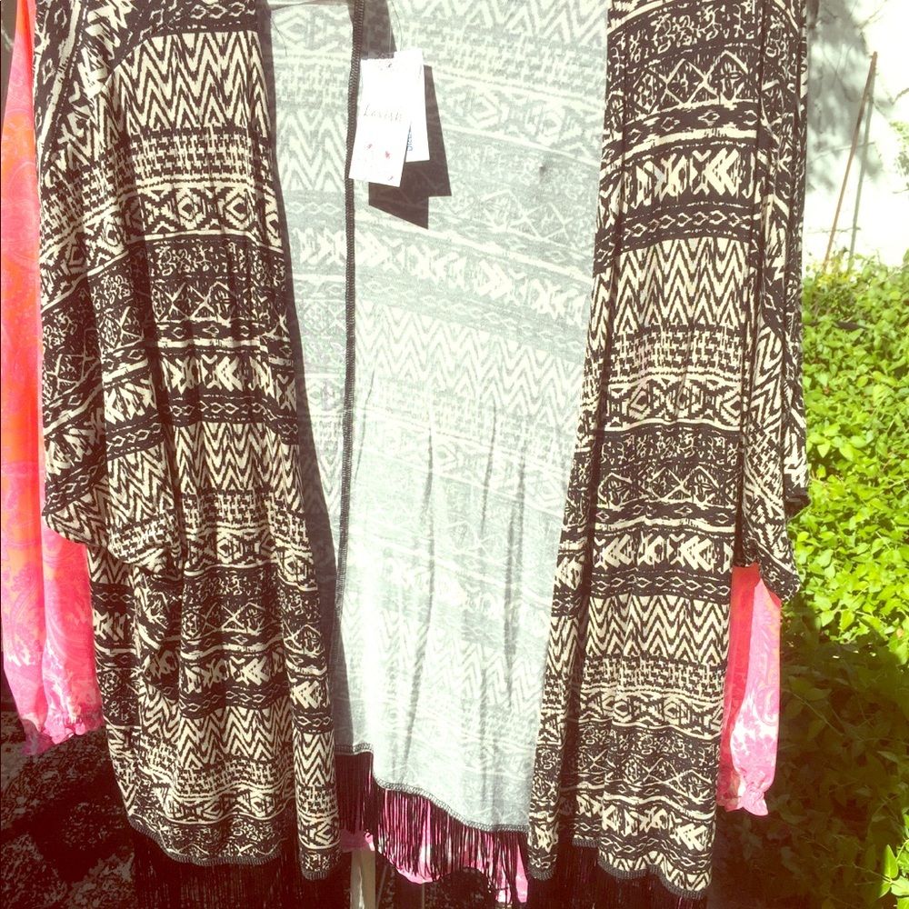 Plus size fringe light jacket